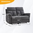 thumbnail image 3 of Bonzy Home Manual Reclining Sofa Set, Modern Loveseat Recliner Sofa for Adult with Adjustable Backrest, Couch Recliners for Living Room Furniture, Dark Gray, 3 of 7