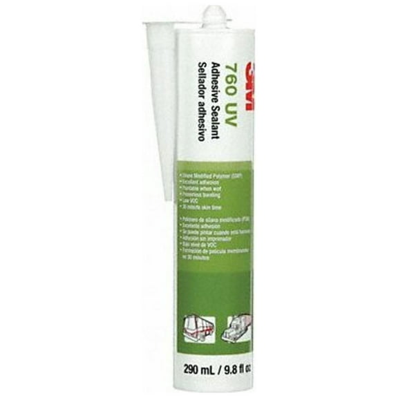 Polymer Adhesive Sealant, 10 oz, Cartridge, Black, Polymer Base, 760 UV