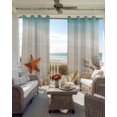 thumbnail image 6 of Summer Oceans Beaches Blackout Curtains for Bedroom Living Room Darkening Curtains 54 Inch Long Sea Waves Starfish Shells Coastal Short Curtain for Small Window Treatment Grommet Drapes 52"x54"x2, 6 of 9