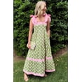 thumbnail image 5 of Boho Beach Vacation Maxi Dress – Women's Sleeveless Green Floral Dress for Wedding Guest Outfits, M, 5 of 12