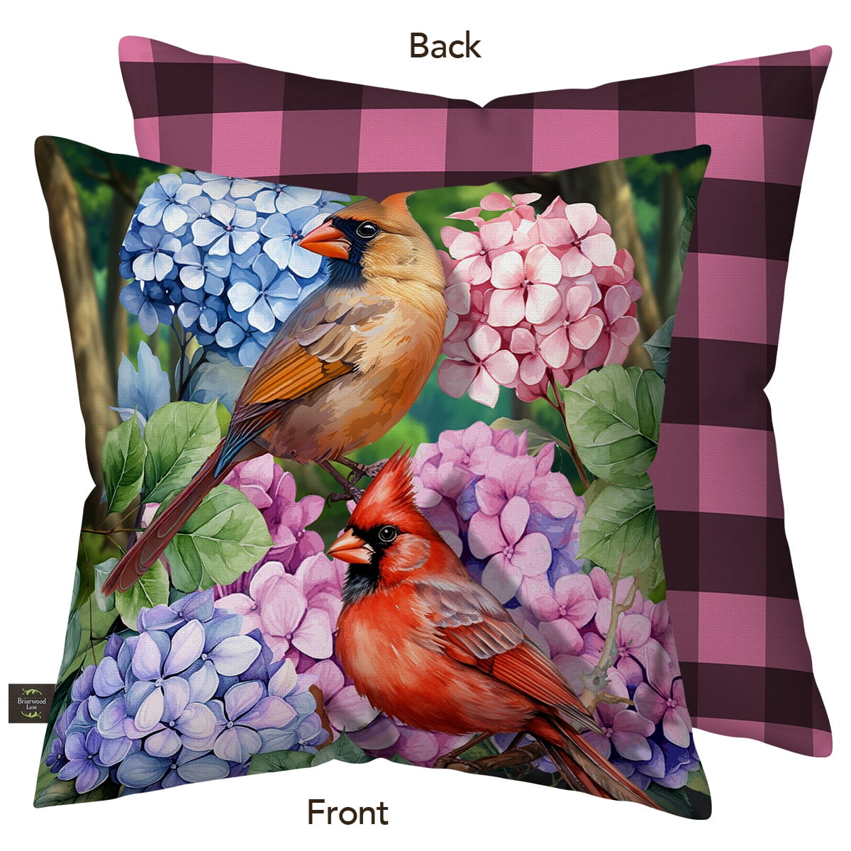 Briarwood Lane Spring Indoor/Outdoor Pillow 17x17 Perched Cardinals For Spring Pillow