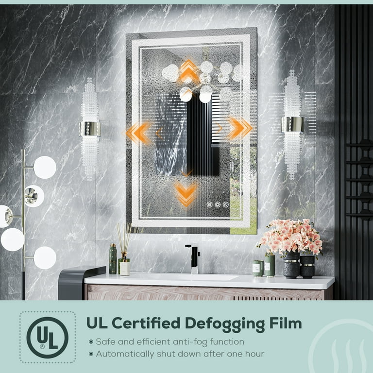 Keonjinn 36x24 inch Bathroom LED Mirror Front Light Backlit Keonjinn 36x24 inch Bathroom LED Mirror Front Light Backlit