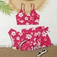 thumbnail image 2 of Gyexs Girls Swimsuits Size 14-15 Bathing Suit 3 Piece Cute Floral Bikini Tops Shorts Skirt Swimming Suit Hawaiian Beach Party Swimwear (Teens, Z03), 2 of 3
