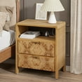 thumbnail image 3 of COZAYH Farmhouse Nightstand with Charging Station, Side Table with Power Outlet and USB & Type C Ports, Wood Bedside Table for Bedroom, Fully Assembled, Rustic, Brown, 3 of 9