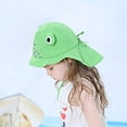 thumbnail image 6 of Ccpelsie Girls Sun Hat Baby Beach Hats Boys Kids Summer Protection Cap Toddler Breathable Caps Wide Brim Neck Flap(Green,S), 6 of 6