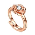 thumbnail image 2 of 3D Flower Rose Ring 925 Sterling Silver Adjustable Wrap Open Ring Romantic Women Jewelry Mother Birthday Christmas Valentine's Day Gifts for Her, 2 of 9