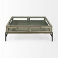 thumbnail image 2 of Mercana Arelius 42" Square Glass Top Display Coffee Table in Gray And Black, 2 of 7