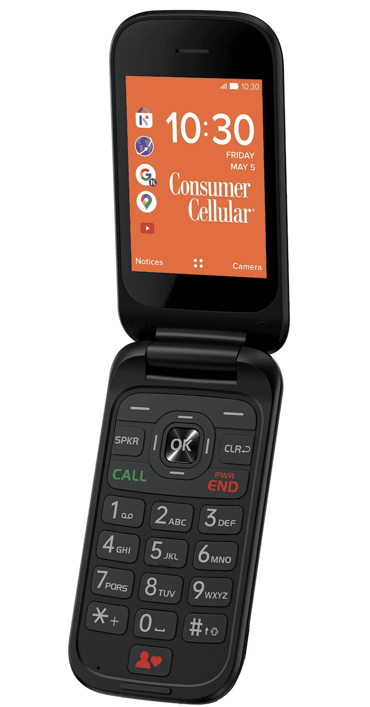 Consumer Cellular Iris, 8GB, Black - Flip Phone [GSM UNLOCKED]