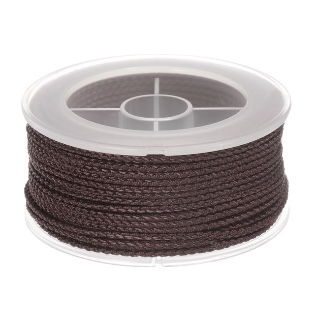 Unique Bargains Nylon Thread Twine Beading Cord 1.6mm Extra-Strong Braided Nylon Crafting String 16M/52 Feet, Coffee