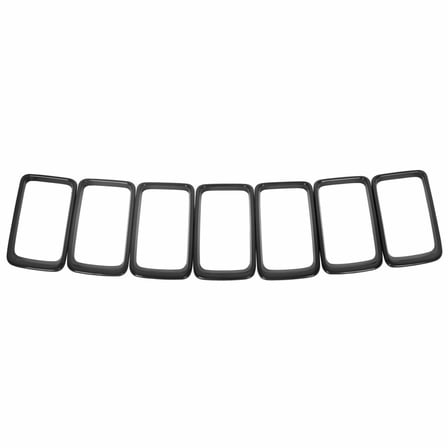 7pcs ABS Gloss Black Front Grille Trim Insert Ring For Jeep 14-16 Grand Cherokee