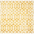 thumbnail image 2 of Safavieh Dip Dye Anglia Distressed Wool Area Rug, Ivory/Gold, 7' x 7' Square, 2 of 7
