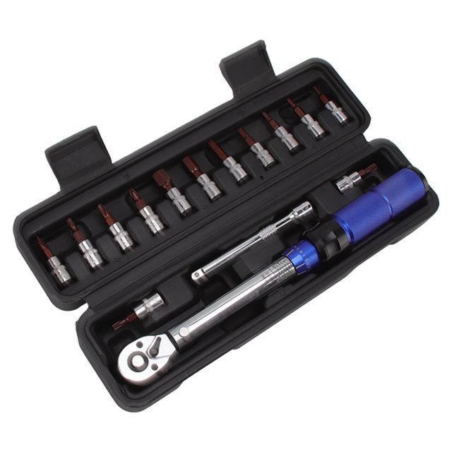 Juego De Llaves Dinamométricas Para Bicicletas Llave Dinamométrica De Accionamiento De 1/4 Pulgadas Kit De Reparación De Bicicletas De 2 A 14 Nm Kit De Mantenimiento De Llaves Dinamométricas Para Bici