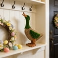 thumbnail image 5 of TechToyHub Duck Statue Garden Decor,13.8 Inch Resin Flocked Wicker-Look Outdoor Decorative Ornament for Yard Patio Lawn,Green Garden Swan Sculpture for Outdoor Courtyard Decor, 5 of 6
