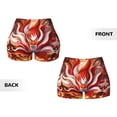 thumbnail image 6 of Athletic Shorts for Women, Red Sun Flame Fox Seam Womens Shorts High Waisted Sport Running Workout Gym, 6 of 8