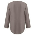 thumbnail image 4 of Oalirro Womens Blouses and Tops Dressy Women Tops and Blouses Women's Summer Shirts Zip Casual Tunic V-Neck Rollable Blouse Tops T-Shirt Gray, 4 of 6
