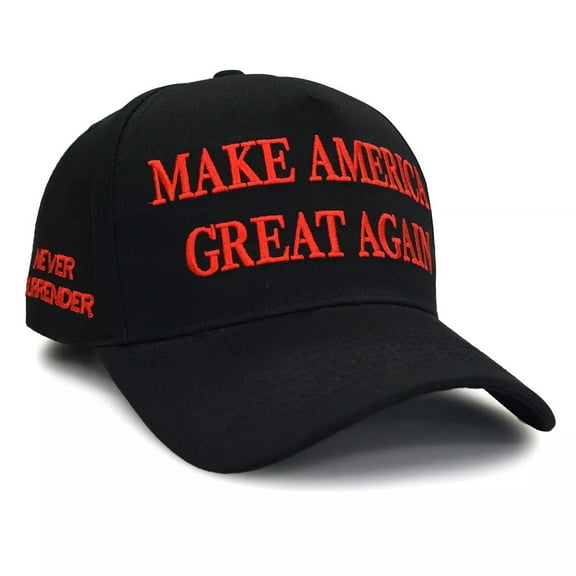 MAGA Black & Red Statement Cap – Embroidered Hat with Adjustable Fit for Casual Wear