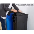 thumbnail image 5 of Tall trash can with rotating lid, 23 gallons, space-saving slim design, easy to remove trash bags, with handle for easy carrying, suitable for indoor/outdoor use, plastic, black, 1 piece., 5 of 7