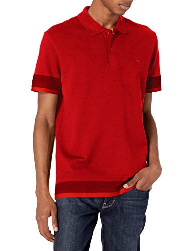 Lacoste Men's Short Sleeve Ribbed Semi-Fancy Regular Fit Pique Polo ...