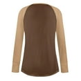 thumbnail image 5 of Eryao Thumb Hole Shirts Women Trendy Color Block Raglan Long Sleeve Pullover Tops 2025 Dressy Casual Lightweight Round Neck Blouses Dupes People Free,Coffee,XXXL, 5 of 5