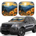 thumbnail image 1 of Balery Elegant Sunset Sunflower Parasol para parabrisas de coche de 2 piezas | Parasol plegable para parabrisas delantero de coche para la mayoría de sedanes-Medium, 1 of 6