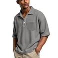 thumbnail image 2 of HAJWOH Mens Polo Shirts Short Sleeve Slim Fit Golf Shirt with Pocket Casual Collared Shirt Textured Knit Tops Workout Shirts, 2 of 5