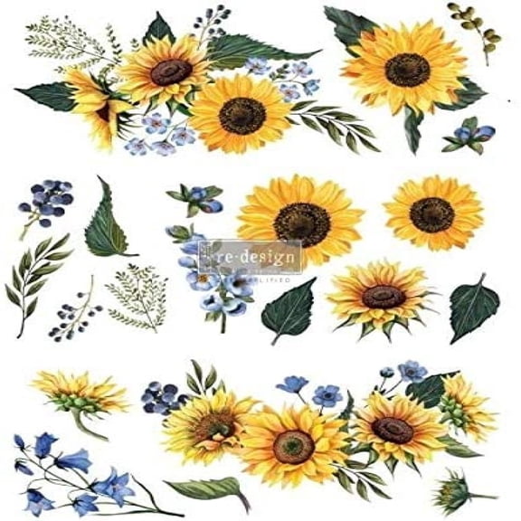 Sunflower Fields rub on transfer