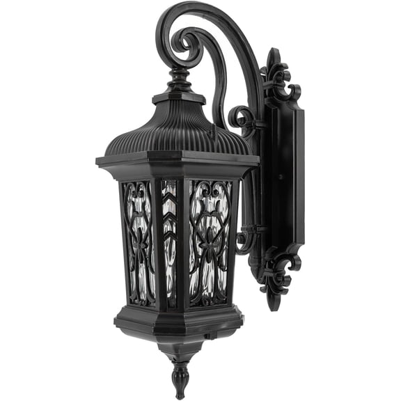 Exterior Wall Light, Retro Black Sconces Wall Lighting Fixture 22.76" H Waterproof Aluminium with Glass Outdoor Lantern for Front Porch Patio Garage Hallway Doorway
