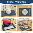 thumbnail image 6 of Woven Fabric Placemats Set of 4 Heat Resistant Place Mats Non Slip Washable Double Layer Cloth Placemats Reversible Table Mats Kitchen Dining Table Decor, 6 of 9