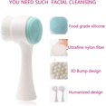 thumbnail image 2 of 2 In 1 Face Brush 3D Facial Brush with Soft Bristles Double Sides Silicone Wash Brush for Deep Cleansing and Massaging (Blue), 2 of 4