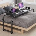 thumbnail image 2 of Laptop Computer Table Portable Folding Desk Cross Bed Height Adjustable and Movable Lifting Bedside Desk Office Home Furniture My Lux Decor Round, 2 of 17