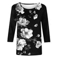 thumbnail image 4 of successthop Floral Blouses for Women Plus Size 3/4 Sleeve Shirt Lightweight Crewneck Casual Clothes Print Tops, 4 of 5