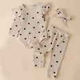 thumbnail image 2 of Caqnni Baby Girls Clothes Baby Girls Outfit Long Sleeve Ruffle Romper Floral Pants Headband Sets 0-18 Months for Girls 6 9 12 18 24 Monthsï¼Beigeï¼9-12 Months, 2 of 6