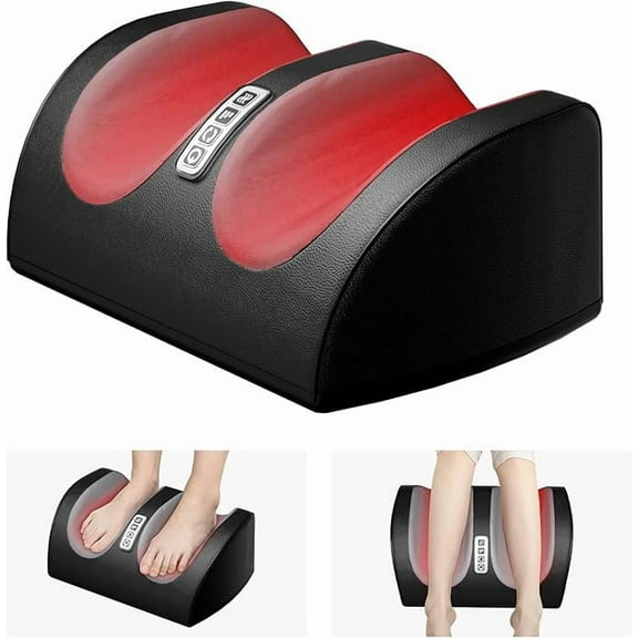 mjw001  Shiatsu Foot Massager Machine with Heat, Foot and Calf Massager with Massage Roller, Deep Tissue Massager for Plantar Fasciitis, Pain Relief, Promotes Blood Circulation, Gifts for Women & Men
