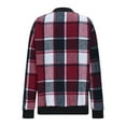 thumbnail image 5 of Plaid Shirts for Women Zip Up Shackets Jackets Casual Long Sleeve Flannel Jacket Fall Outfits for Women 2025 Deep Red S, 5 of 6