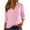 Pink, variant on ZQGJB 3/4 Length Sleeve Womens Tops Trendy Dressy V Neck Collared Shirts Loose Fit Casual Work Business Tunic Blouses Fashion Vacation Outfits Purple M