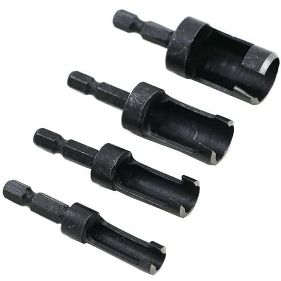 4 Pieces Durable Sturdy Wood Plug Cutter Drill Bit Set Cork Hole Saw Tool for Woodworking Hole Saw Cutting