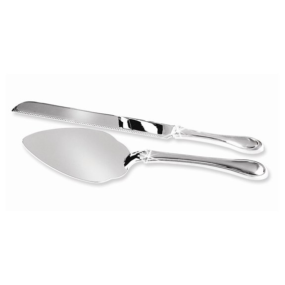 FB Jewels Satin and Polished Silver-tone Knife and Server Set