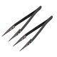 thumbnail image 1 of Pinzas de cerámica de precisión no conductivas antiestáticas, pinzas rectas puntiagudas negras, 2 piezas, 1 of 4