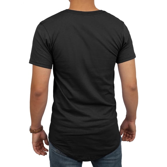 Ma Croix Men's Hip Hop Longlined Casual Crew Neck Basic T Shirts