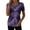 Z14 Purple, variant on Erwazi Women's Short Sleeve Printed Blouse Zip V Neck Trendy Relax Fit Pullover Summer Casual Tops