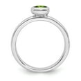 thumbnail image 2 of 925 Sterling Silver Stackable Expressions Cushion Cut Peridot Ring Size: 9; for Adults and Teens; for Women and Men, 2 of 5