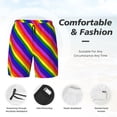 thumbnail image 3 of Men's 2 in 1 Swim Trunks with Compression Liner Pride Rainbow Flag Quick Dry Beach Shorts, 3 of 6
