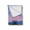 thumbnail image 2 of Cactus Soft Flannel Fleece Throw Blanket, Sunset in a Mountain with Sun Beams Clouds Bushes and Colored Flowers Photo Print, Cozy Plush for Indoor and Outdoor Use, 50" x 70", Multicolor, by Ambesonne, 2 of 6