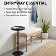 thumbnail image 5 of Black Industrial Martini Table,Round Drink Table,Modern Pedestal Side Table with Black Wood Grain Tray Top, Weighted Metal Base End Table for Living Room,Small Spaces,Next to Sofa, 24.7" Tall, 5 of 9