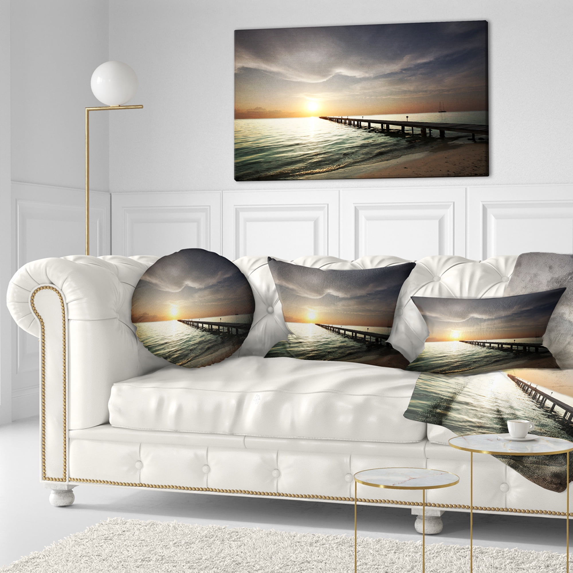 Designart 12" x 20" Multi-color Polyester Throw Pillow
