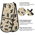 thumbnail image 4 of Dailycode Double Sided Oven Mitt with Loop Heat Resistant Kitchen Long Potholders 7" x 35" Cats Silhouette and Paw, 4 of 6