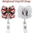 thumbnail image 3 of Christmas Badge Reels, 1 x Badge Reel Retractable Holder with Clip Cute Retractable Christmas Bow tie Baguette Name ID Badge Holder for Nurses Doctor Teacher Students, 3 of 6