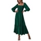 thumbnail image 2 of Vestido Maxi De Mujer, Vestido Maxi De Cuello Cuadrado Temperamento De Cintura Alta Color Puro Para Fiesta, 2 of 8