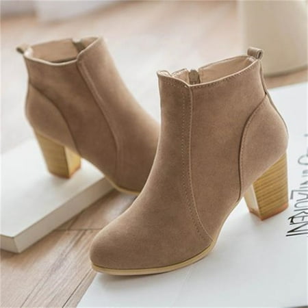 

Women‘s Chunky Heeled Ankle Boot Autumn Winter Fashion Suede Boots
