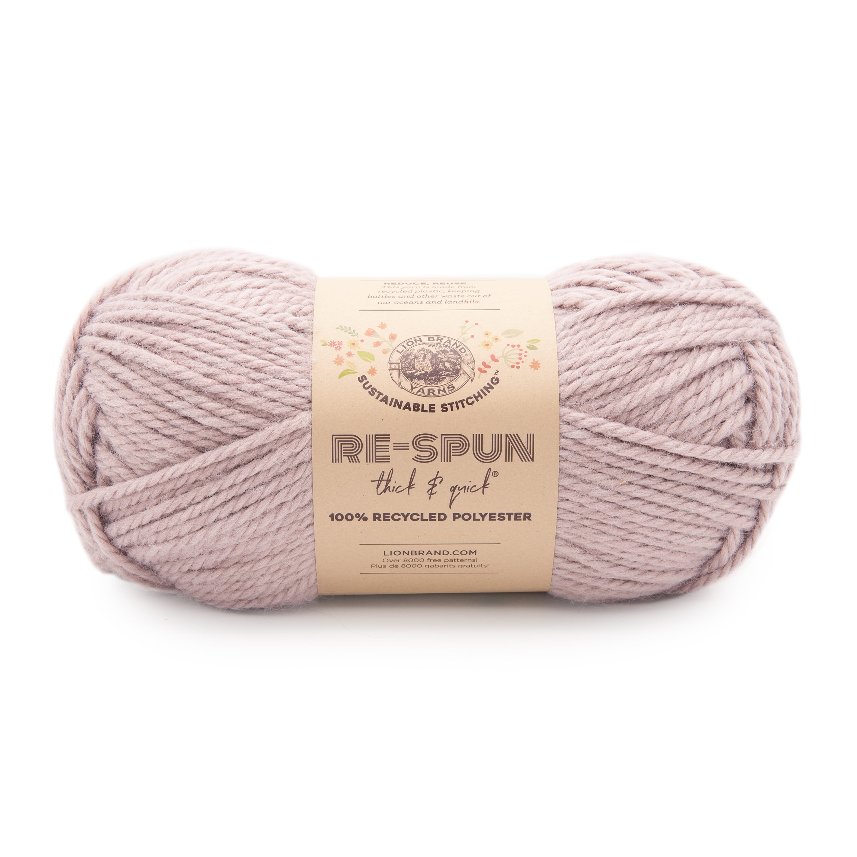 Lion Brand Yarn ReSpun Thick & Quick Wisteria (9 skeins), Espresso (3 skeins), Cinnamon Stick (6 skeins) 18-Piece Assorted Displayer
